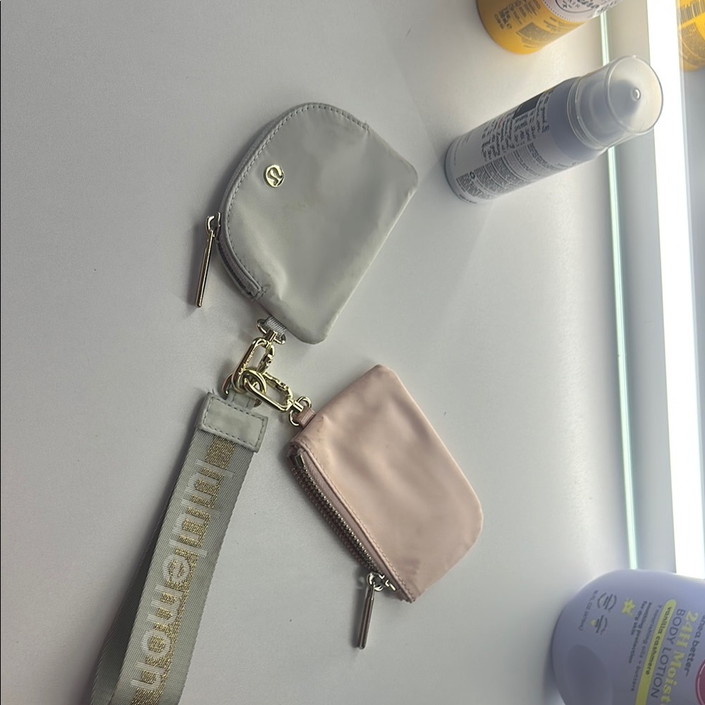 Lululemon Gray and Pink Coin Pouches
